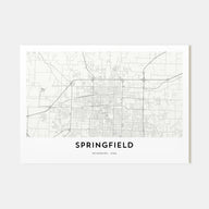 Springfield, Missouri Map Landscape Poster
