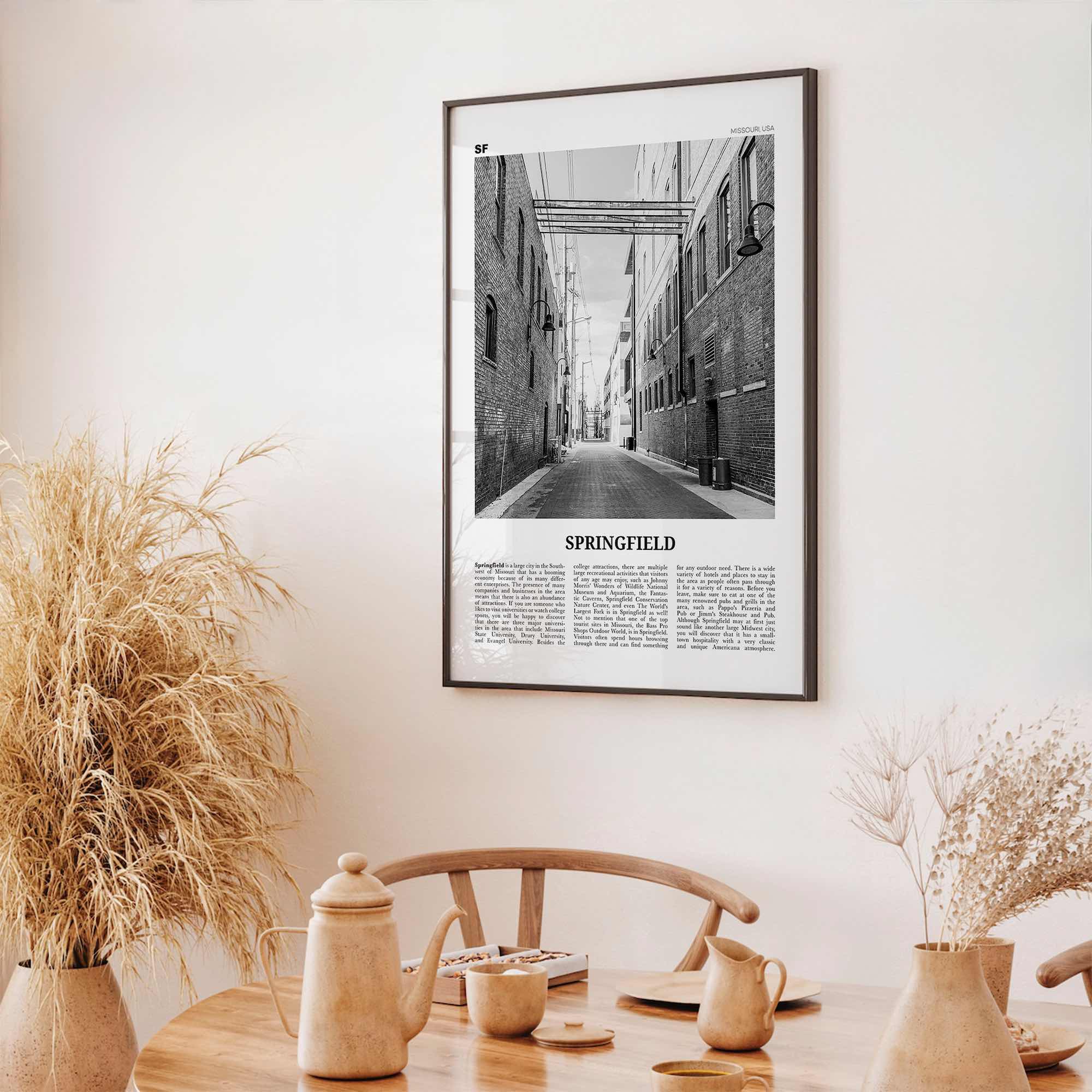 Springfield Print Black and White Missouri, Springfield Wall Art, Springfield Poster, Springfield Photo, Springfield Wall Décor, USA