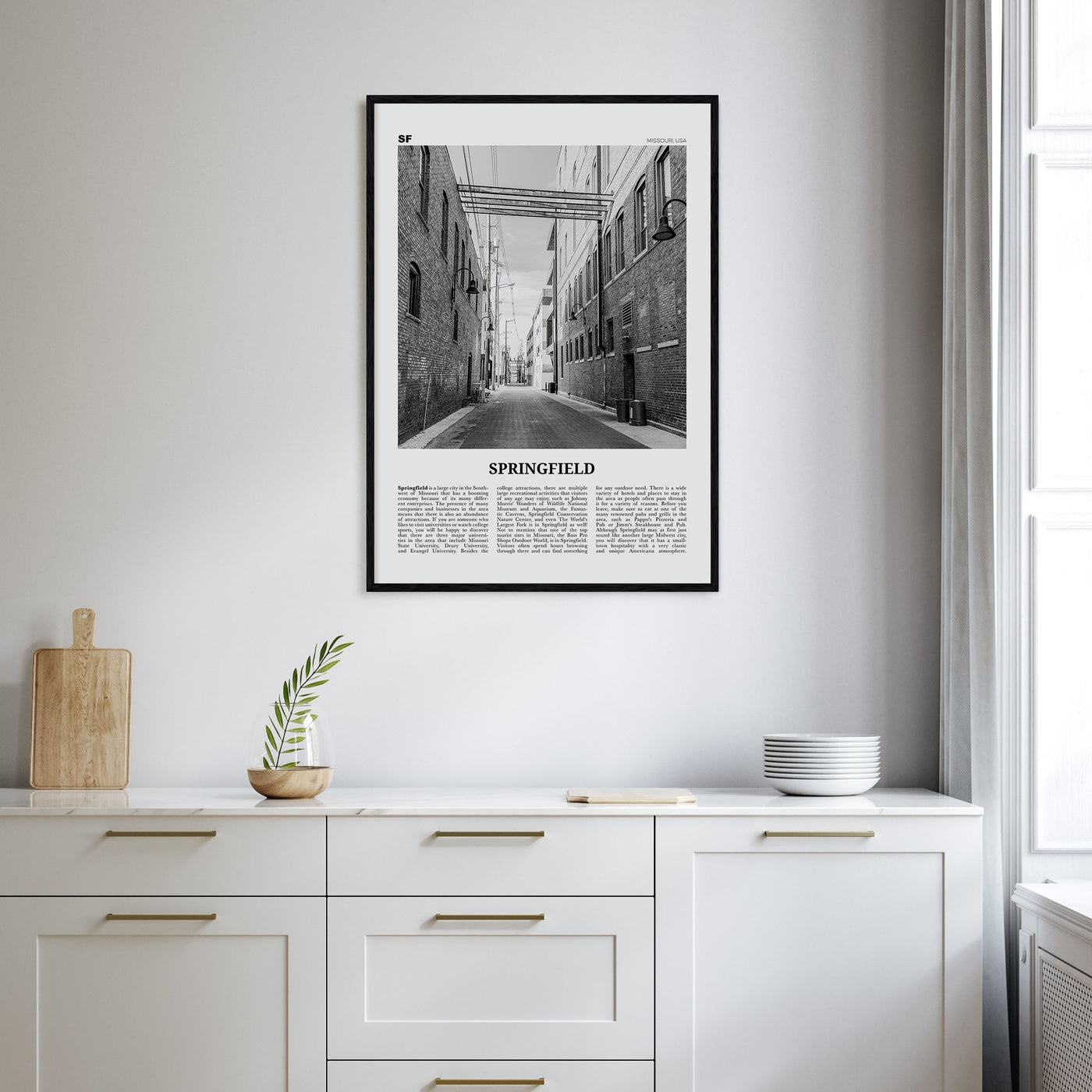 Springfield, Missouri Travel B&W Poster