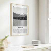 Sproat Lake Print Black and White, Sproat Lake Wall Art, Sproat Lake Poster, Sproat Lake Photo, Sproat Lake Wall Décor, Sproat Lake Map