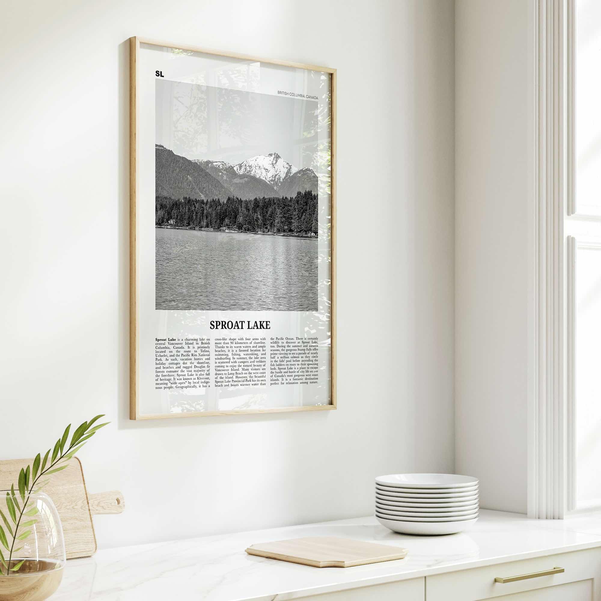 Sproat Lake Print Black and White, Sproat Lake Wall Art, Sproat Lake Poster, Sproat Lake Photo, Sproat Lake Wall Décor, Sproat Lake Map