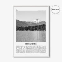 Sproat Lake Print Black and White, Sproat Lake Wall Art, Sproat Lake Poster, Sproat Lake Photo, Sproat Lake Wall Décor, Sproat Lake Map