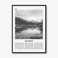 Squamish Print Black and White, Squamish Wall Art, Squamish Poster, Squamish Photo, Squamish Wall Décor, British Columbia, Canada