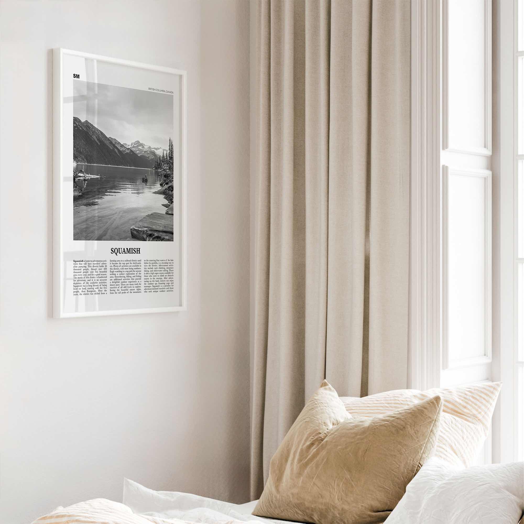 Squamish Print Black and White, Squamish Wall Art, Squamish Poster, Squamish Photo, Squamish Wall Décor, British Columbia, Canada