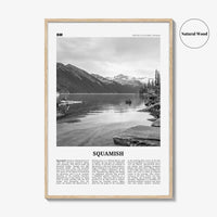 Squamish Print Black and White, Squamish Wall Art, Squamish Poster, Squamish Photo, Squamish Wall Décor, British Columbia, Canada