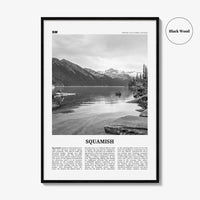 Squamish Print Black and White, Squamish Wall Art, Squamish Poster, Squamish Photo, Squamish Wall Décor, British Columbia, Canada