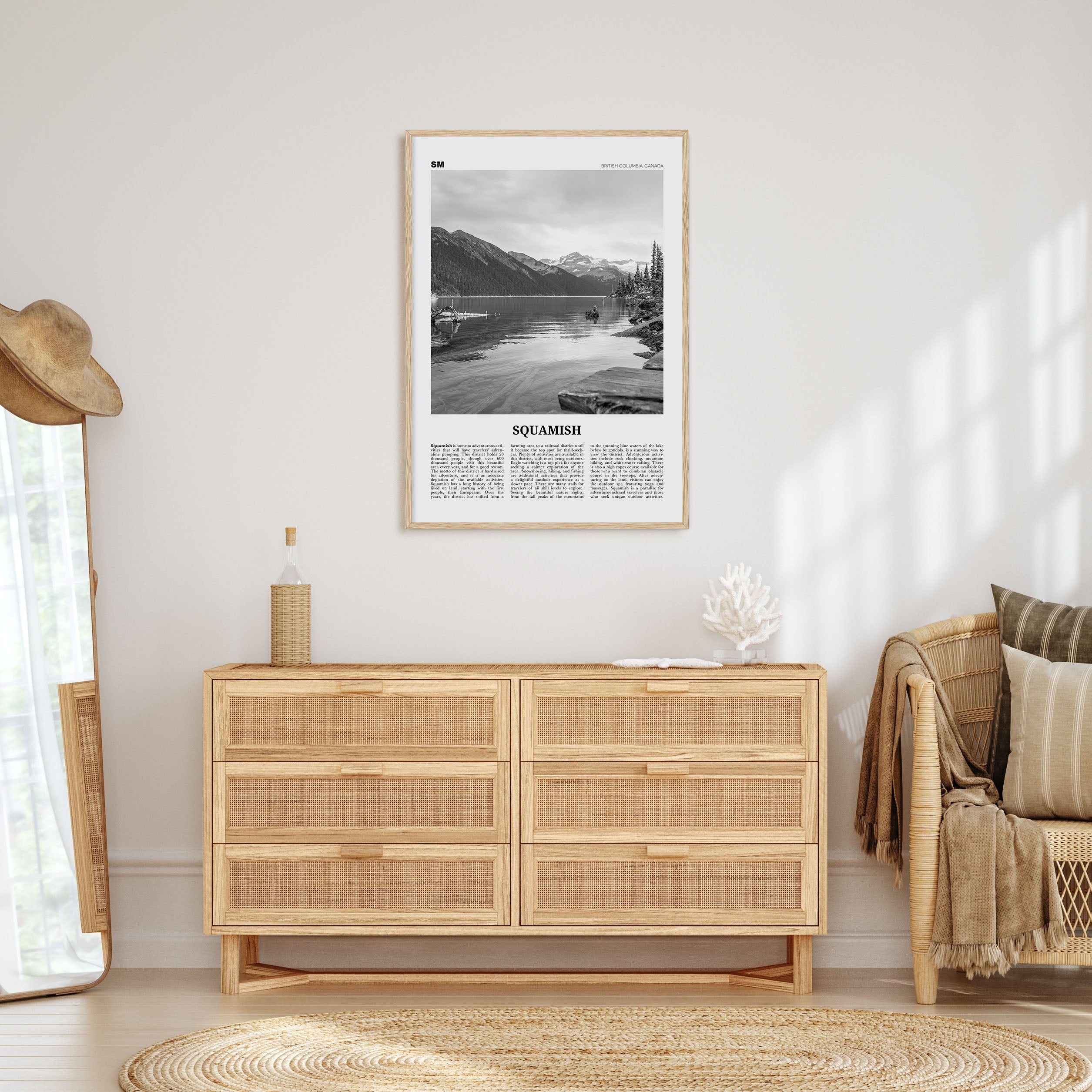 Squamish Travel B&W Poster