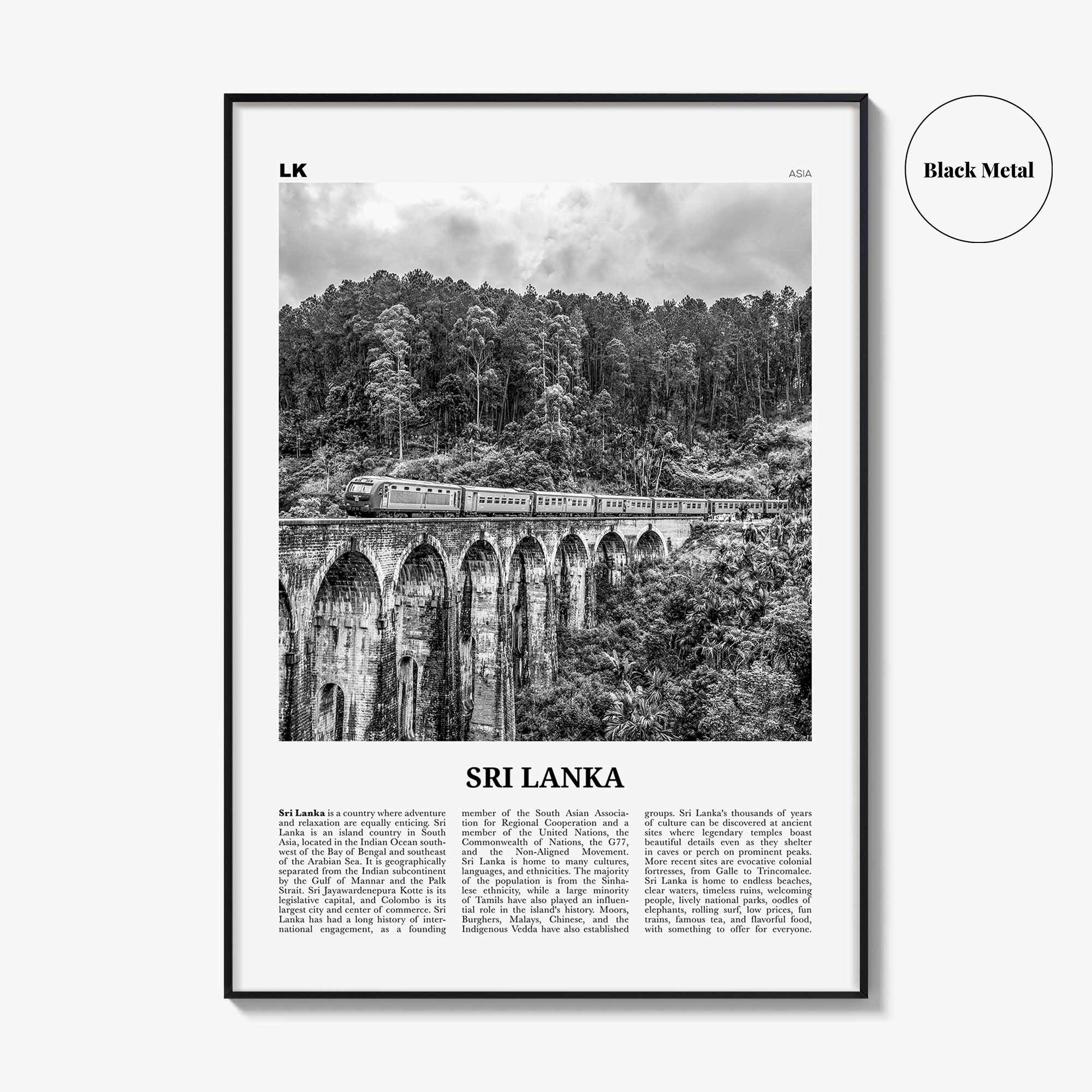 Sri Lanka Print Black and White, Sri Lanka Wall Art, Sri Lanka Poster, Sri Lanka Photo, Sri Jayawardenepura, Kotte, Asia