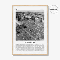 St Andrews Print Black and White, St Andrews Wall Art, St Andrews Poster, St Andrews Photo, Wall Décor, St Andrews Map, Scotland, UK