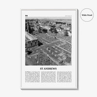 St Andrews Print Black and White, St Andrews Wall Art, St Andrews Poster, St Andrews Photo, Wall Décor, St Andrews Map, Scotland, UK