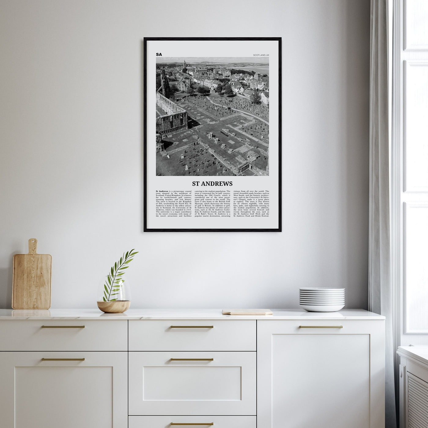 St. Andrews Travel B&W Poster