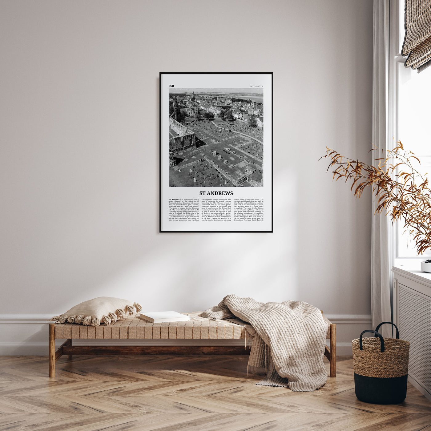 St. Andrews Travel B&W Poster