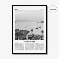 St Augustine Print Black and White No 1, St Augustine Wall Art, St Augustine Poster, Saint Augustine, Florida, USA, United States
