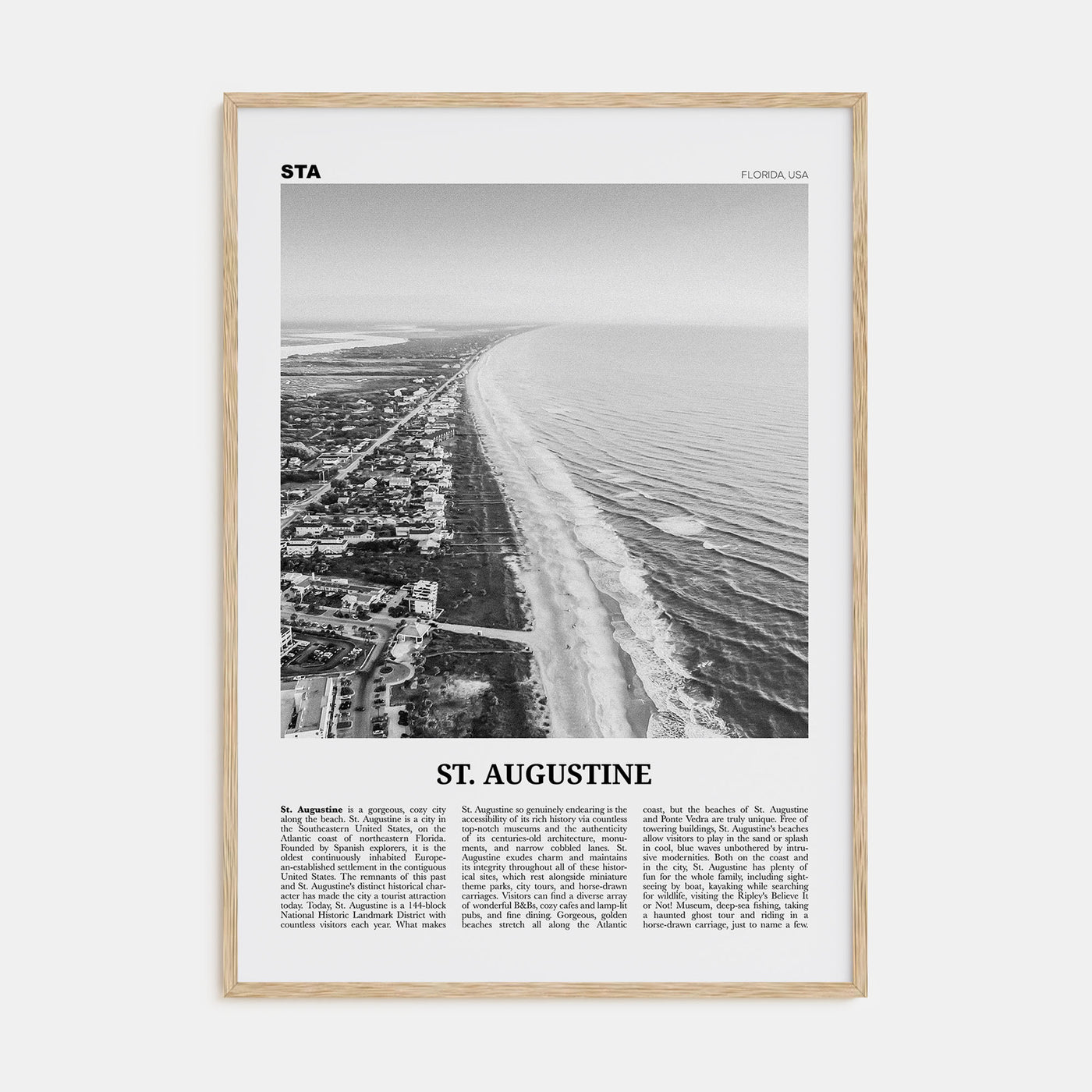 St. Augustine Travel B&W No 2 Poster