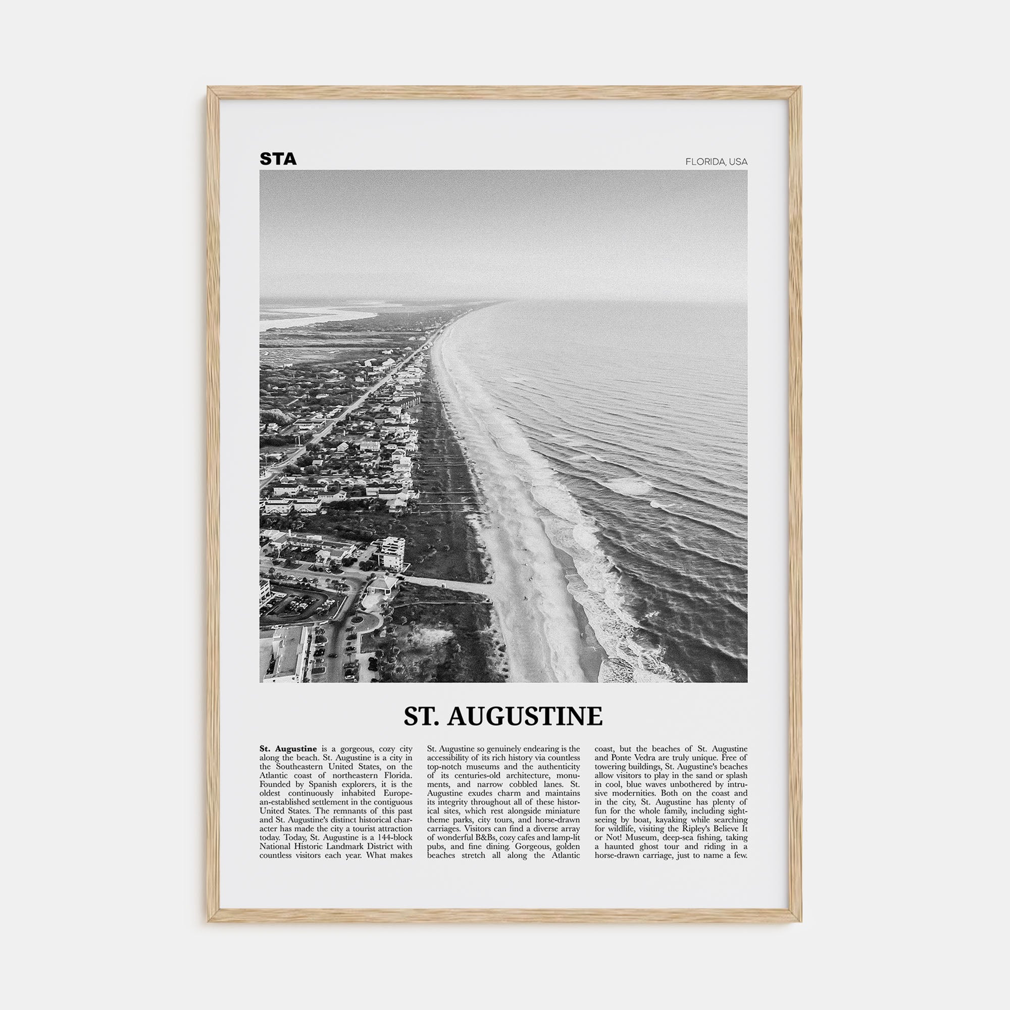 St. Augustine Travel B&W No 2 Poster