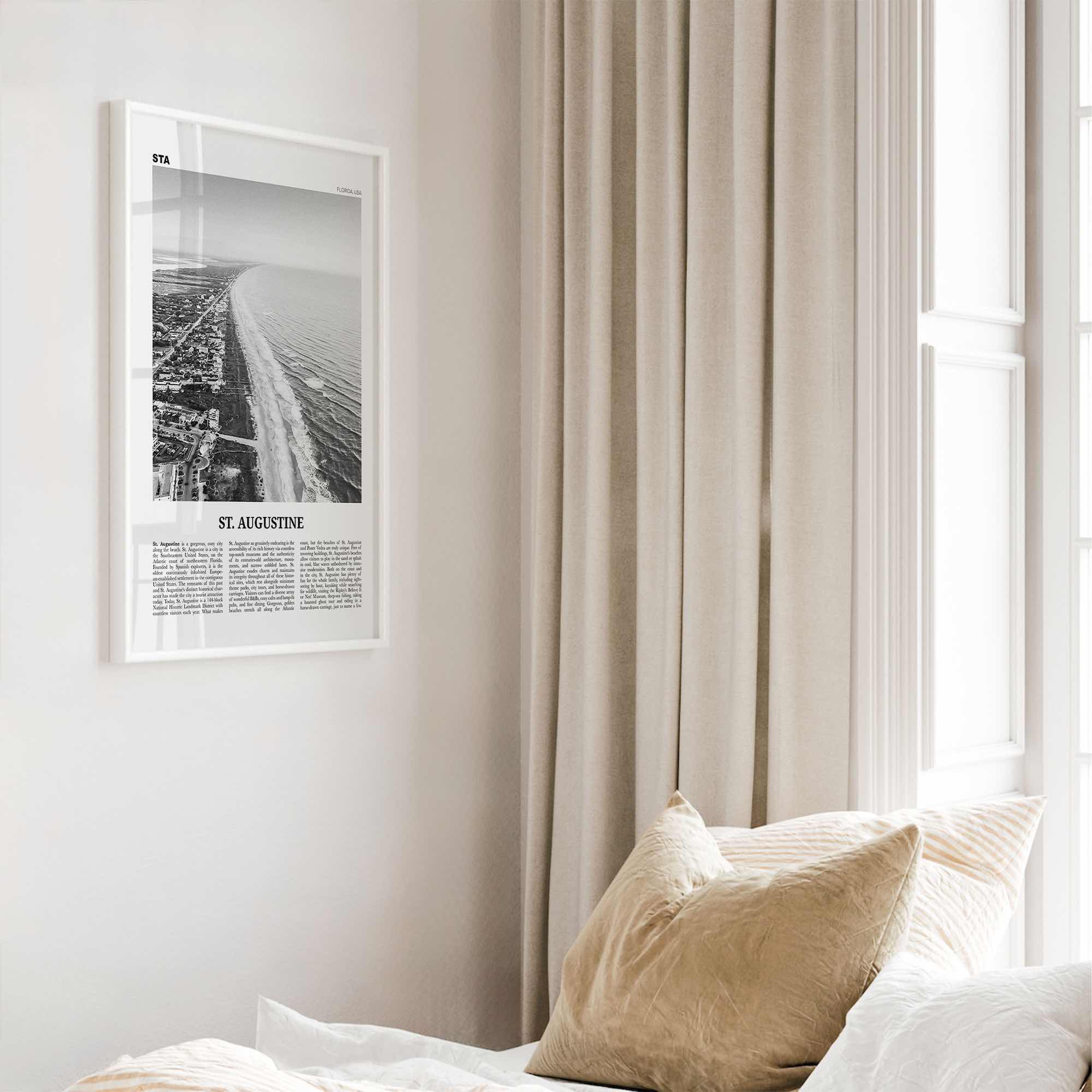 St Augustine Print Black and White No 2, St Augustine Wall Art, St Augustine Poster, Saint Augustine, Florida, USA, United States