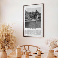 St Charles Print Black and White Illinois, St Charles Wall Art, St Charles Poster, St Charles Photo, St Charles Wall Décor, St Charles Map