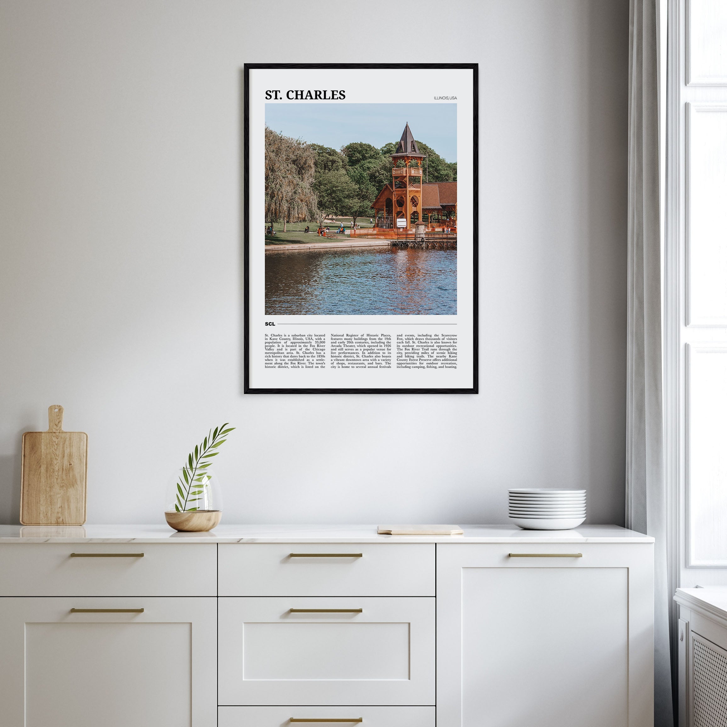 St. Charles, Illinois Travel Color Poster