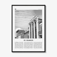St Charles Print Black and White Missouri, St Charles Wall Art, St Charles Poster, St Charles Photo, St Charles Wall Décor, St Charles Map