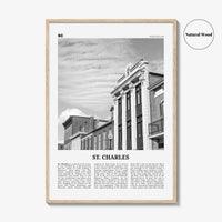 St Charles Print Black and White Missouri, St Charles Wall Art, St Charles Poster, St Charles Photo, St Charles Wall Décor, St Charles Map