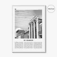 St Charles Print Black and White Missouri, St Charles Wall Art, St Charles Poster, St Charles Photo, St Charles Wall Décor, St Charles Map