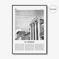 St Charles Print Black and White Missouri, St Charles Wall Art, St Charles Poster, St Charles Photo, St Charles Wall Décor, St Charles Map