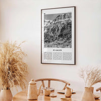 St Gallen Print Black and White, St Gallen Wall Art, St Gallen Poster, St Gallen Photo, St Gallen Wall Décor, St Gallen Map, Switzerland