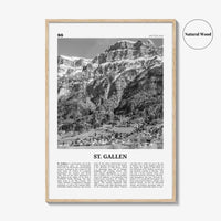 St Gallen Print Black and White, St Gallen Wall Art, St Gallen Poster, St Gallen Photo, St Gallen Wall Décor, St Gallen Map, Switzerland
