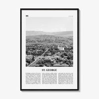 St George Print Black and White, St. George Wall Art, St. George Poster, St. George Photo, St. George Wall Décor, St. George Map, Utah, USA