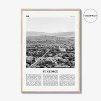 St George Print Black and White, St. George Wall Art, St. George Poster, St. George Photo, St. George Wall Décor, St. George Map, Utah, USA