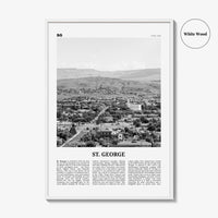 St George Print Black and White, St. George Wall Art, St. George Poster, St. George Photo, St. George Wall Décor, St. George Map, Utah, USA