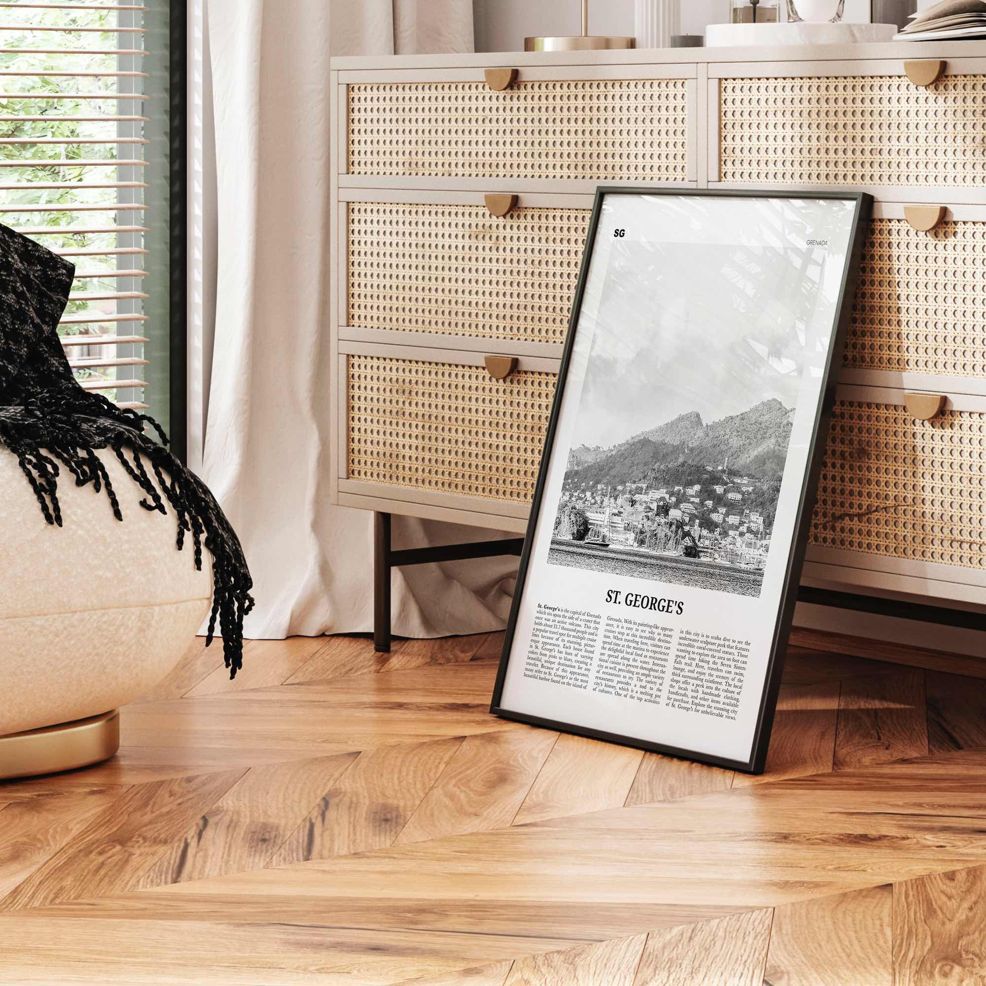 St Georges Print Black and White, St. George's Wall Art, St. George's Poster, St. George's Photo, St. George's Wall Décor, Grenada