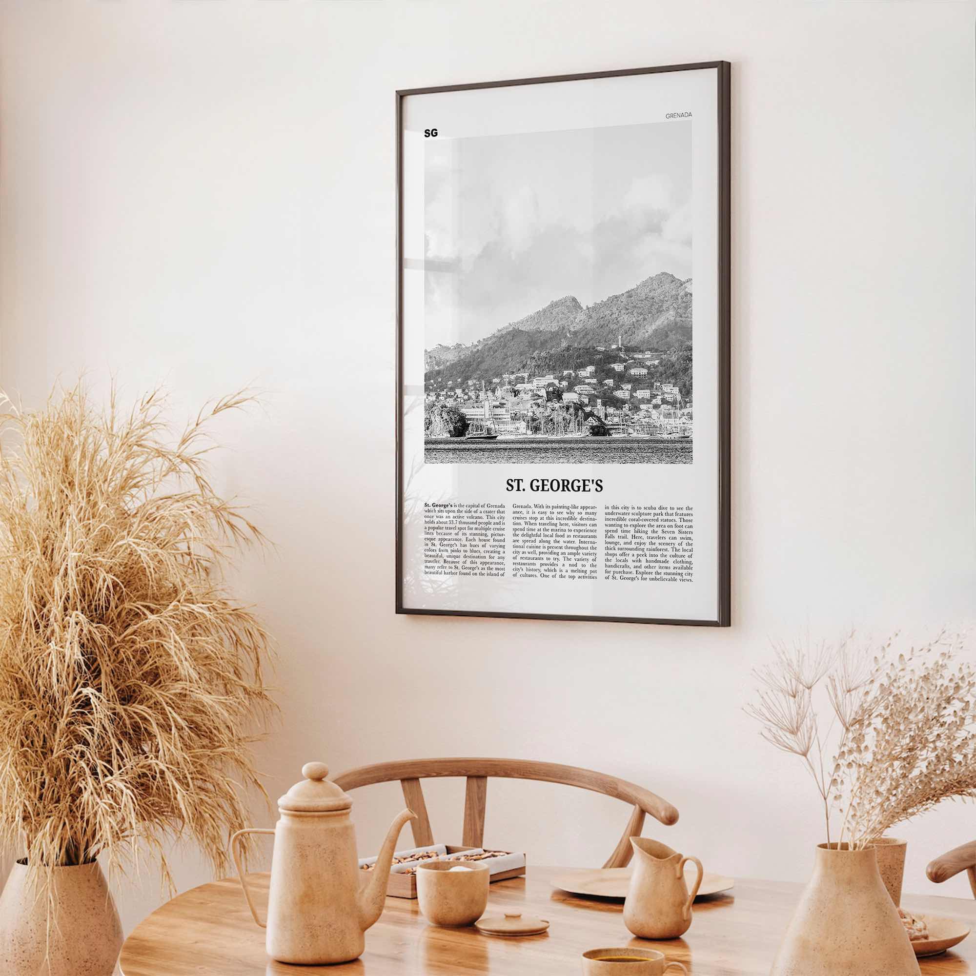 St Georges Print Black and White, St. George's Wall Art, St. George's Poster, St. George's Photo, St. George's Wall Décor, Grenada