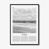 St Ives Print Black and White, St Ives Wall Art, St Ives Poster, St Ives Photo, St Ives Décor, Cornwall, Porth Ia, England, United Kingdom
