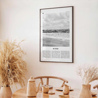 St Ives Print Black and White, St Ives Wall Art, St Ives Poster, St Ives Photo, St Ives Décor, Cornwall, Porth Ia, England, United Kingdom