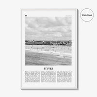St Ives Print Black and White, St Ives Wall Art, St Ives Poster, St Ives Photo, St Ives Décor, Cornwall, Porth Ia, England, United Kingdom