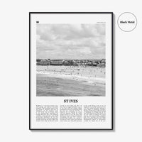 St Ives Print Black and White, St Ives Wall Art, St Ives Poster, St Ives Photo, St Ives Décor, Cornwall, Porth Ia, England, United Kingdom