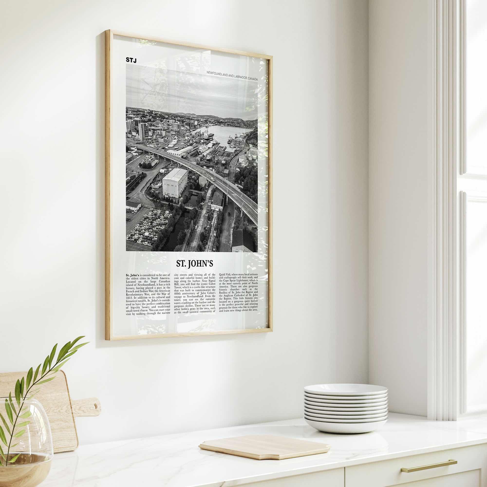 St Johns Print Black and White, St. John’s Wall Art, St. Johns Poster, St. John’s Photo, St. John’s Wall Décor, Saint Johns, Canada