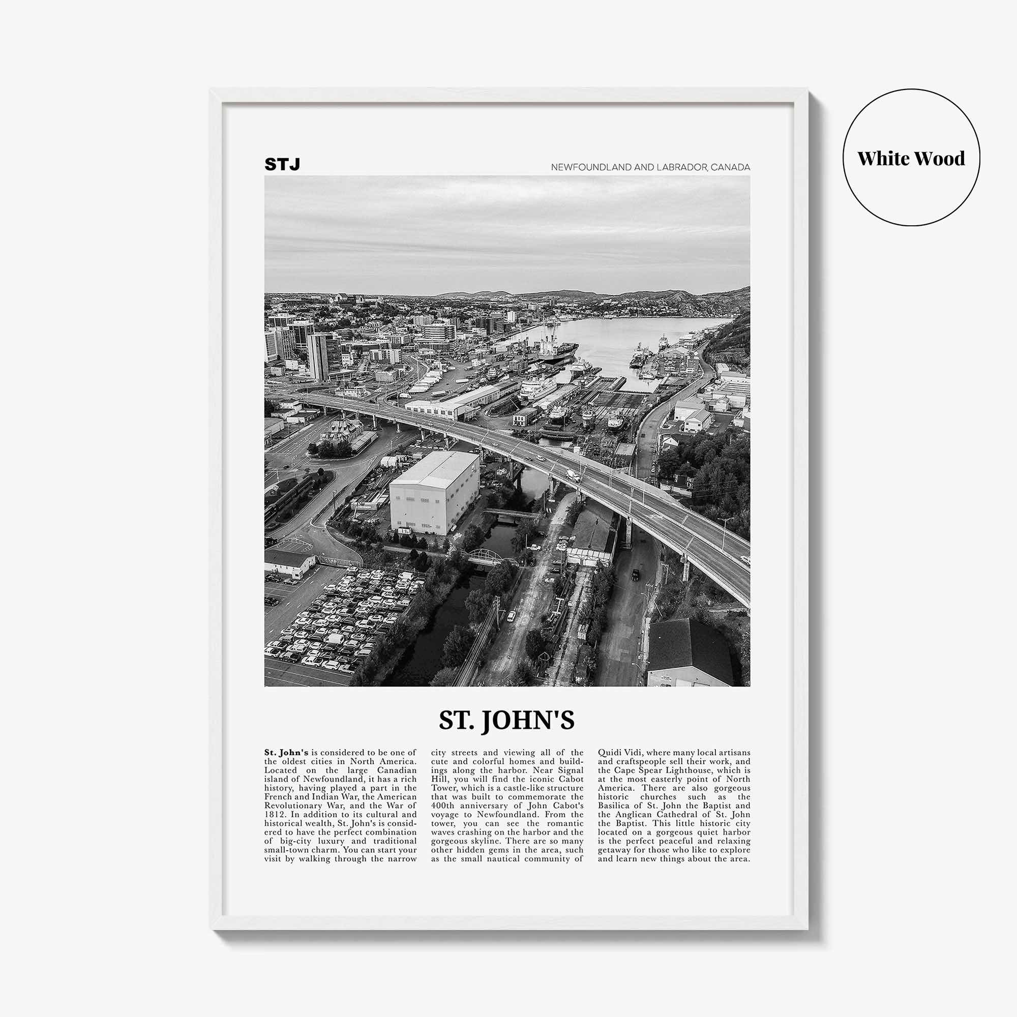 St Johns Print Black and White, St. John’s Wall Art, St. Johns Poster, St. John’s Photo, St. John’s Wall Décor, Saint Johns, Canada