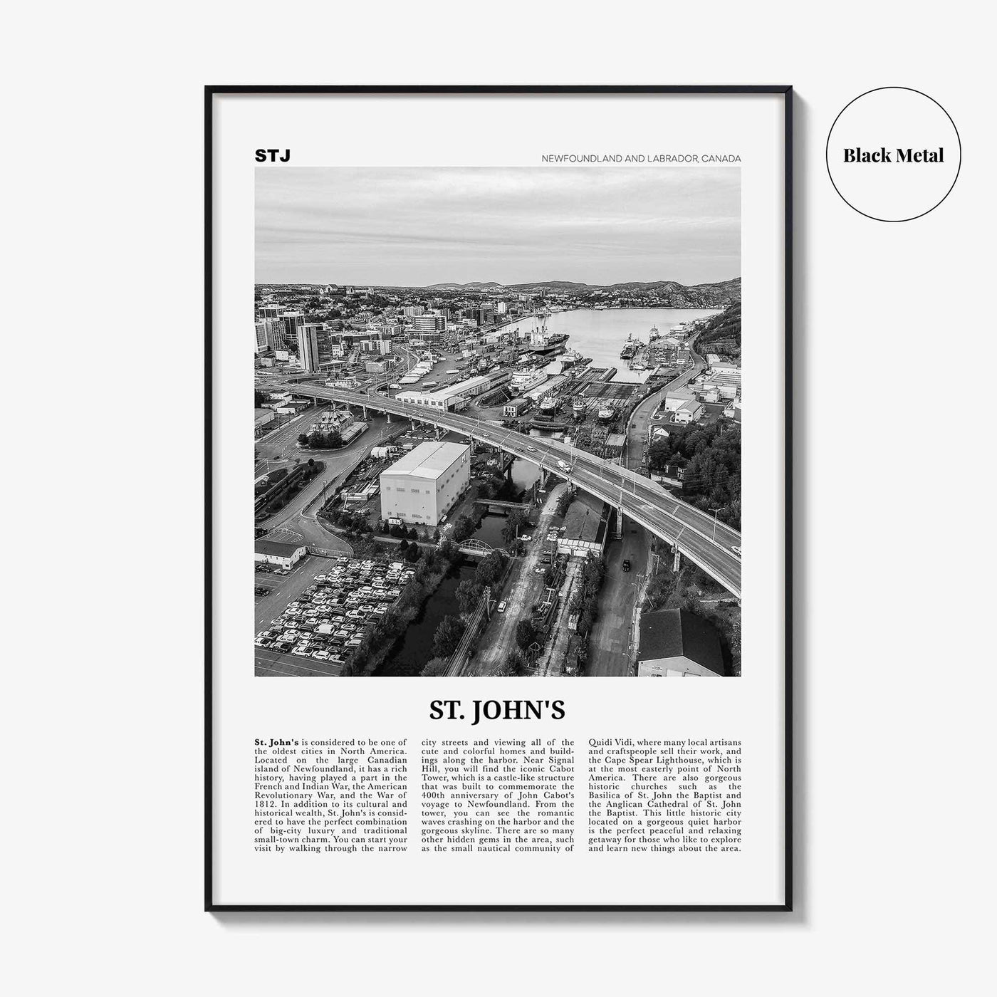 St Johns Print Black and White, St. John’s Wall Art, St. Johns Poster, St. John’s Photo, St. John’s Wall Décor, Saint Johns, Canada