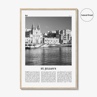 St Julians Print Black and White, St. Julian’s Wall Art, St. Julian’s Poster, St. Julian’s Photo, St. Julian’s Décor, St. Julian’s Map