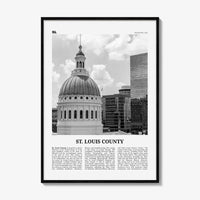St Louis County Print Black and White, St Louis County Wall Art, St Louis County Poster, St Louis Photo, St Louis Wall Décor, St Louis Map