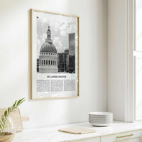 St Louis County Print Black and White, St Louis County Wall Art, St Louis County Poster, St Louis Photo, St Louis Wall Décor, St Louis Map