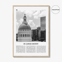 St Louis County Print Black and White, St Louis County Wall Art, St Louis County Poster, St Louis Photo, St Louis Wall Décor, St Louis Map