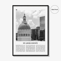 St Louis County Print Black and White, St Louis County Wall Art, St Louis County Poster, St Louis Photo, St Louis Wall Décor, St Louis Map
