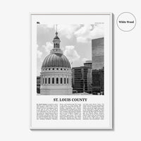 St Louis County Print Black and White, St Louis County Wall Art, St Louis County Poster, St Louis Photo, St Louis Wall Décor, St Louis Map