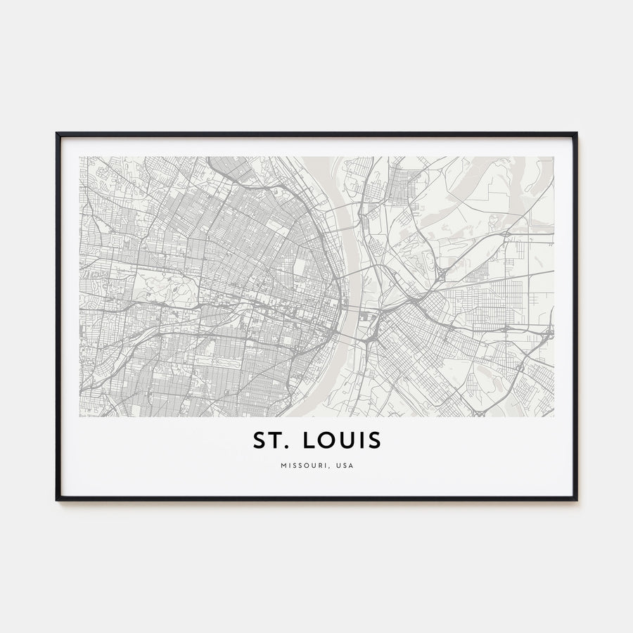 St. Louis Map Landscape Poster