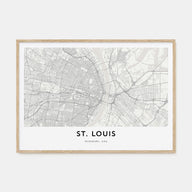 St. Louis Map Landscape Poster