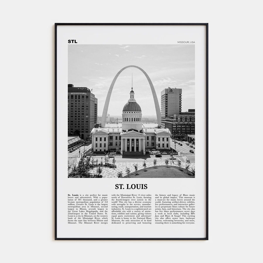 St. Louis Travel B&W No 1 Poster