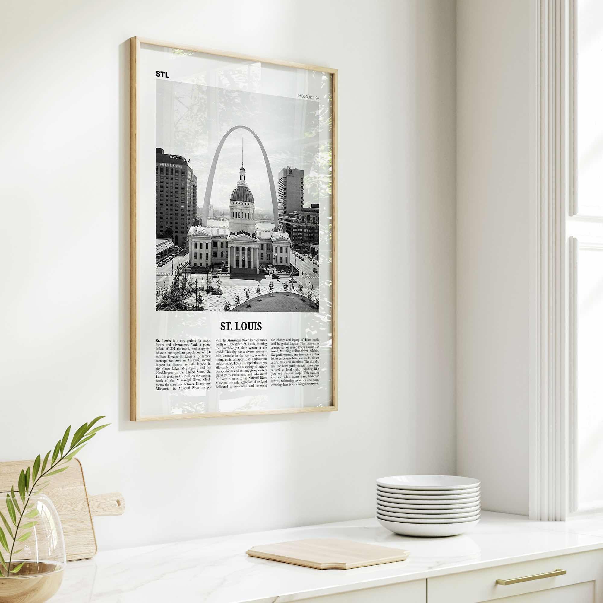 St Louis Print Black and White No 1, St Louis Wall Art, St Louis Poster, St Louis Photo, Saint Louis, Missouri, USA, United States
